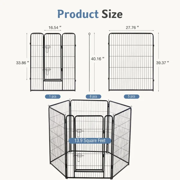 JHK 6 Panels Metal Dog Playpen