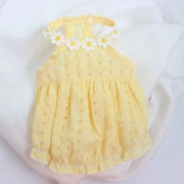 Breathable Cat Skirt Floral Yellow
