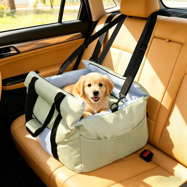 Dog Travel Carrier Bed with Safety Belt